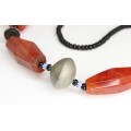 vechi colier tuareg . carnelian Idar-Oberstein & trade beads. Niger